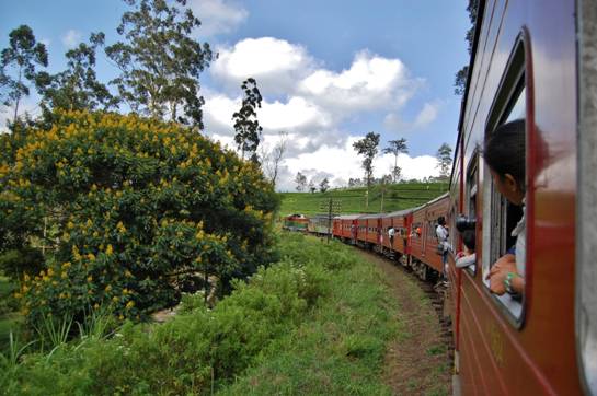 The-view-on-the-old-colonial-train-from-Kandy-up-into-Hill-Country